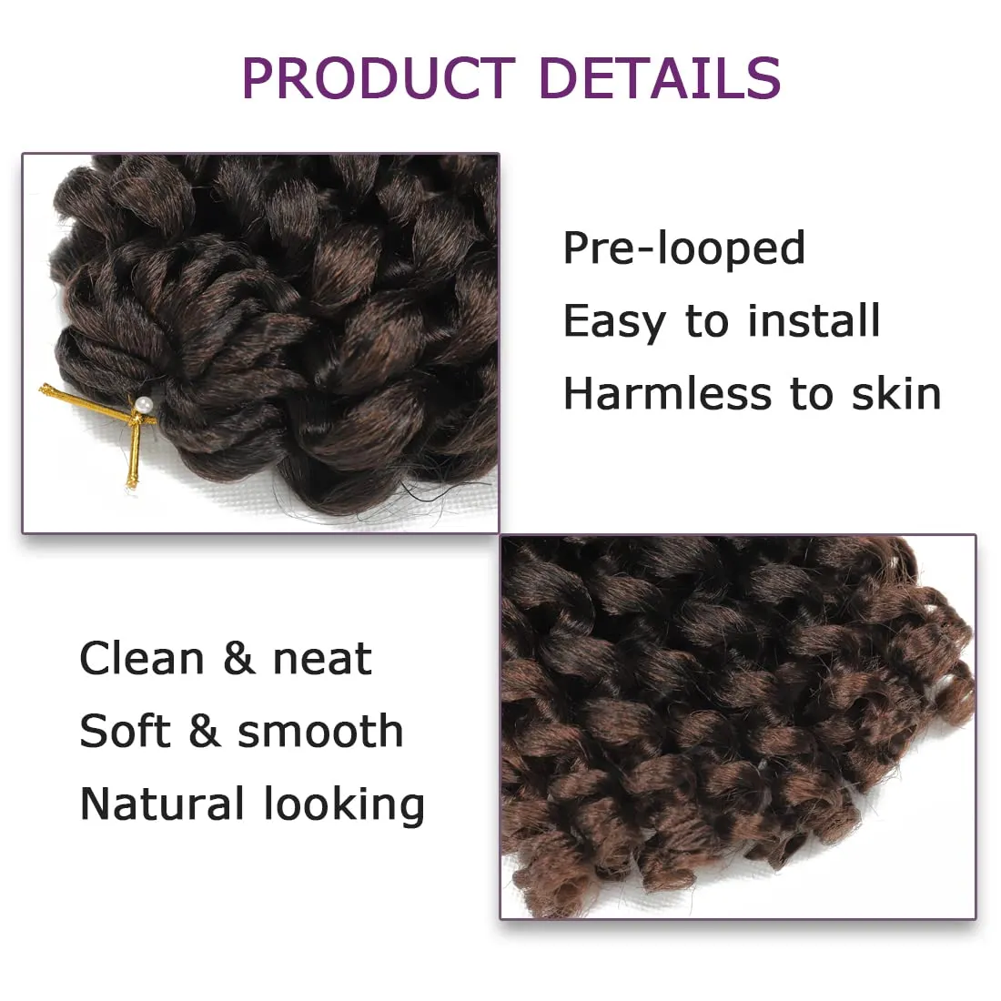 Crochet Braids Hair 8 Inch 5 Pack Jamaican Bounce Wand Curl Crochet Hair Synthetic Braiding Hair Extension Twist Crochet Hair (8 Inch (Pack of 5), T30)