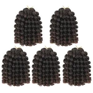 Crochet Braids Hair 8 Inch 5 Pack Jamaican Bounce Wand Curl Crochet Hair Synthetic Braiding Hair Extension Twist Crochet Hair (8 Inch (Pack of 5), T30)