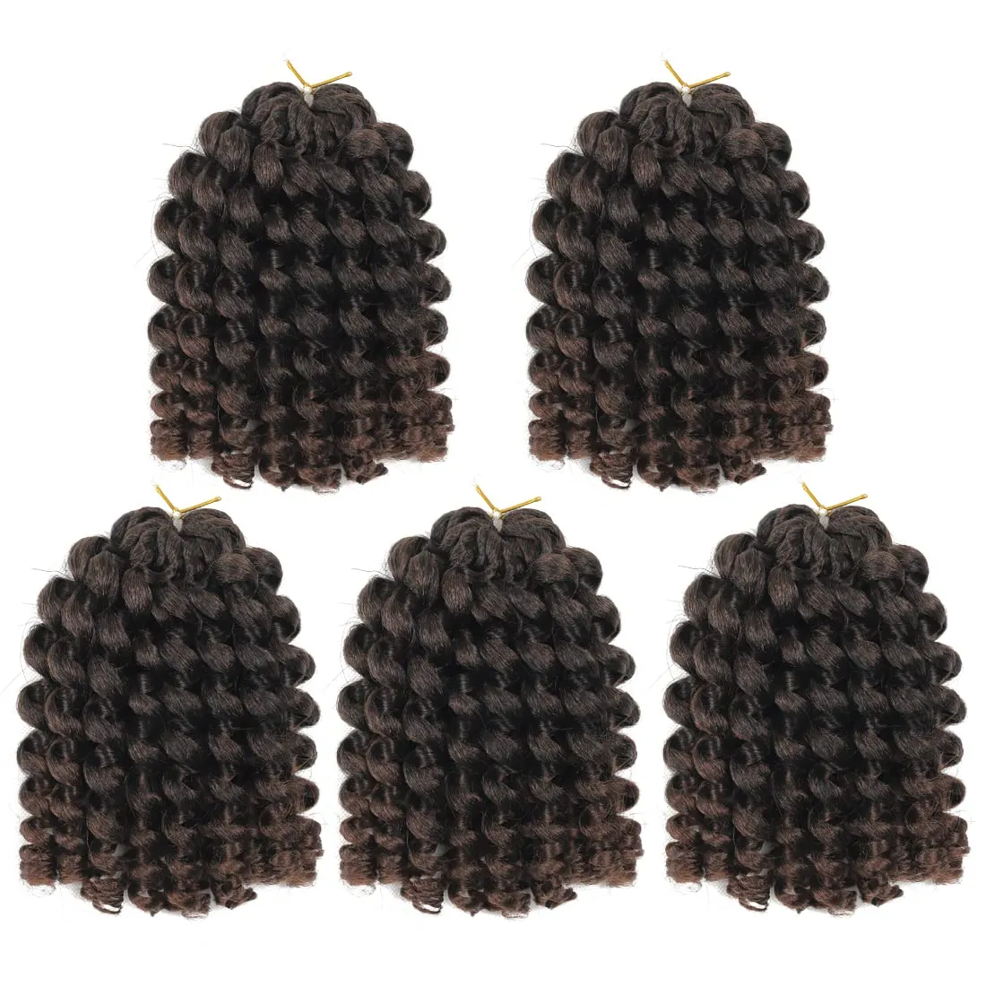 Crochet Braids Hair 8 Inch 5 Pack Jamaican Bounce Wand Curl Crochet Hair Synthetic Braiding Hair Extension Twist Crochet Hair (8 Inch (Pack of 5), T30)