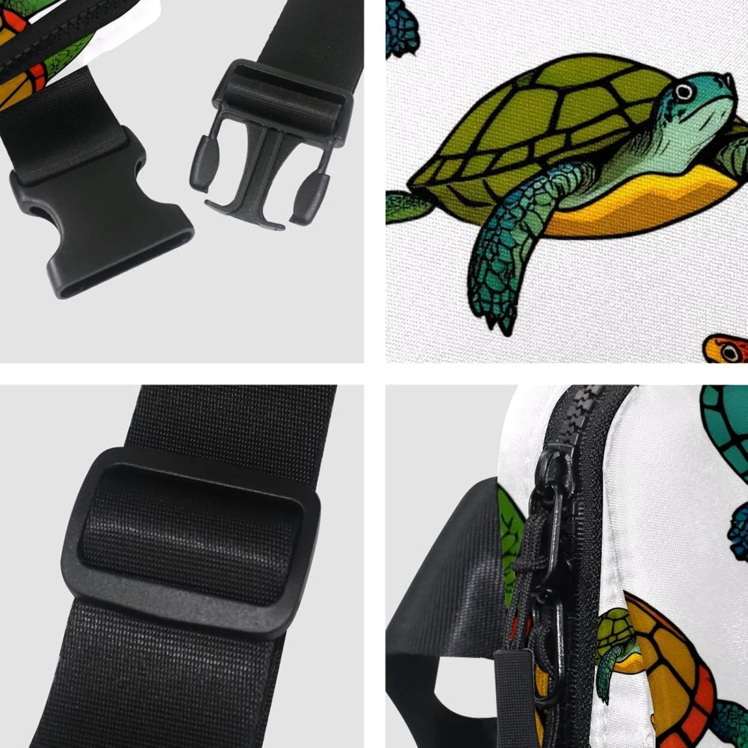 Crossbody Belt Bag for Women Men, Colorful Turtle Fanny Packs with Zipper Pockets,Waterproof Waist Packs with Adjustable Strap for Workout Running Traveling Hiking