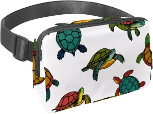 Crossbody Belt Bag for Women Men, Colorful Turtle Fanny Packs with Zipper Pockets,Waterproof Waist Packs with Adjustable Strap for Workout Running Traveling Hiking