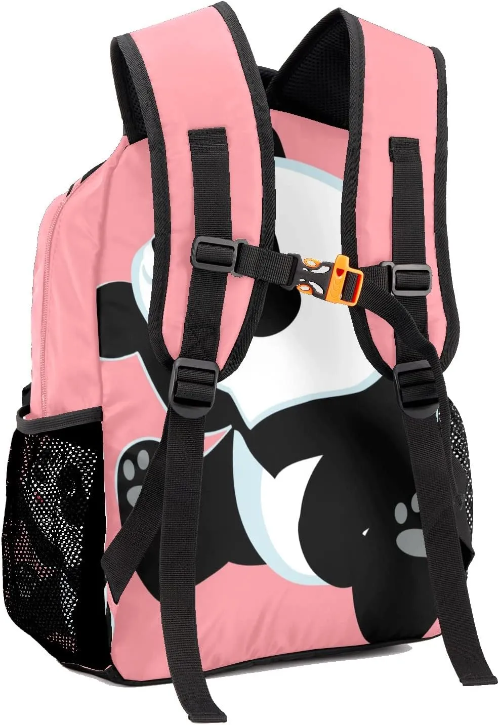 Custom Kids Backpack, Personalized Student School Bags for Boys & Girls, Bookbags for Travel Cute Panda Pink
