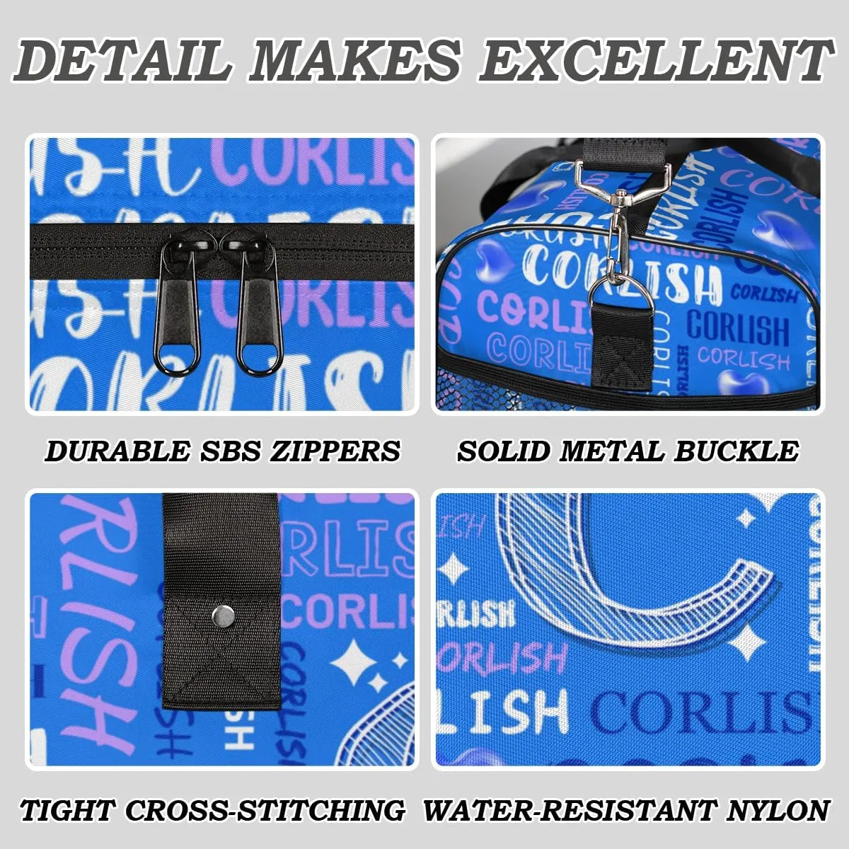 Custom Sports Tote Duffle Bag for Women Men Weekender Travel Bag Carry on Overnight for Sports Hospital Camping Gym