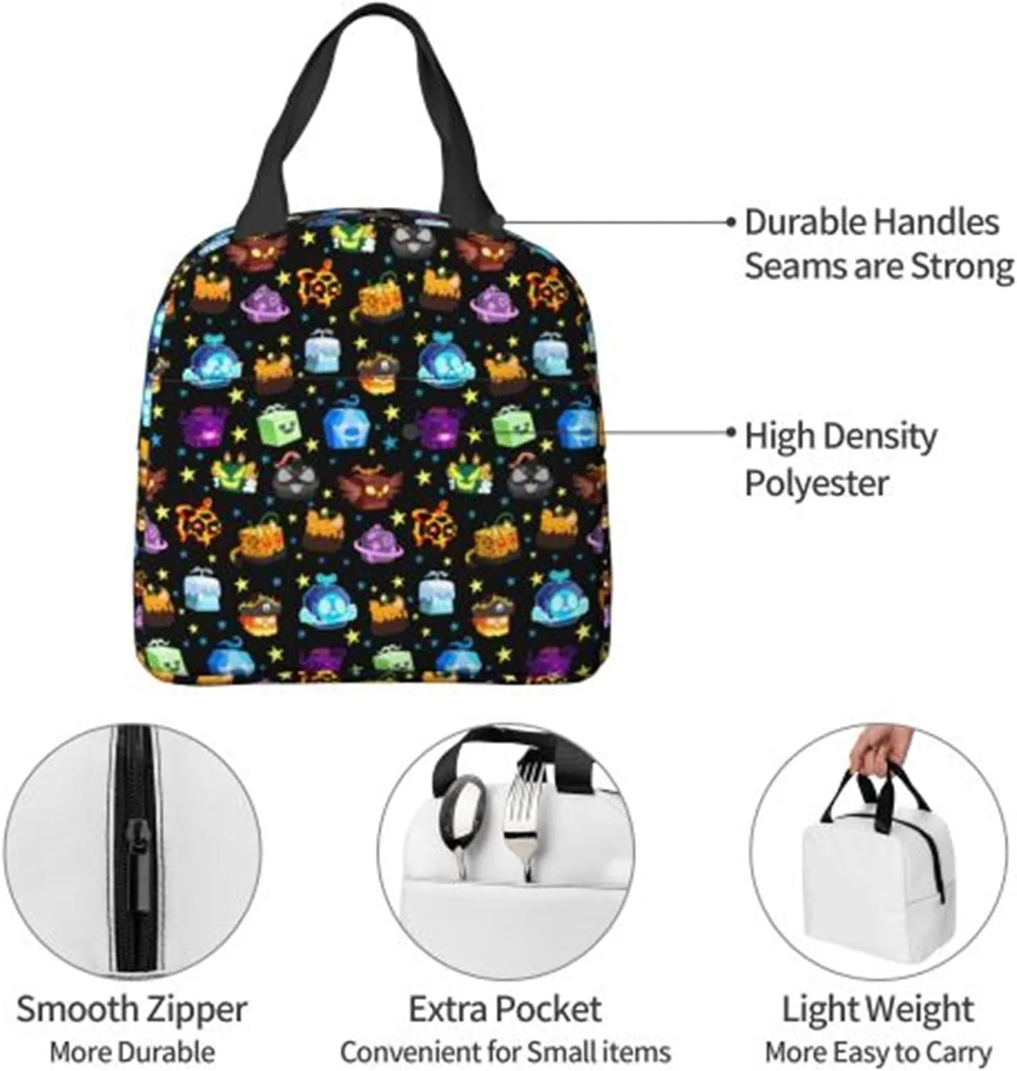 Cute cartoon blox fruits Elementary Daypacks Backpacks Set With Lunch Bag College Bookbag Laptop Bags Study Travel Work, Game 26