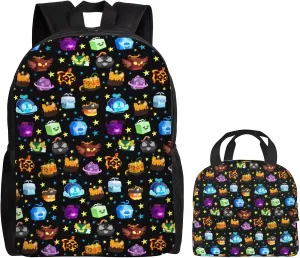 Cute cartoon blox fruits Elementary Daypacks Backpacks Set With Lunch Bag College Bookbag Laptop Bags Study Travel Work, Game 26