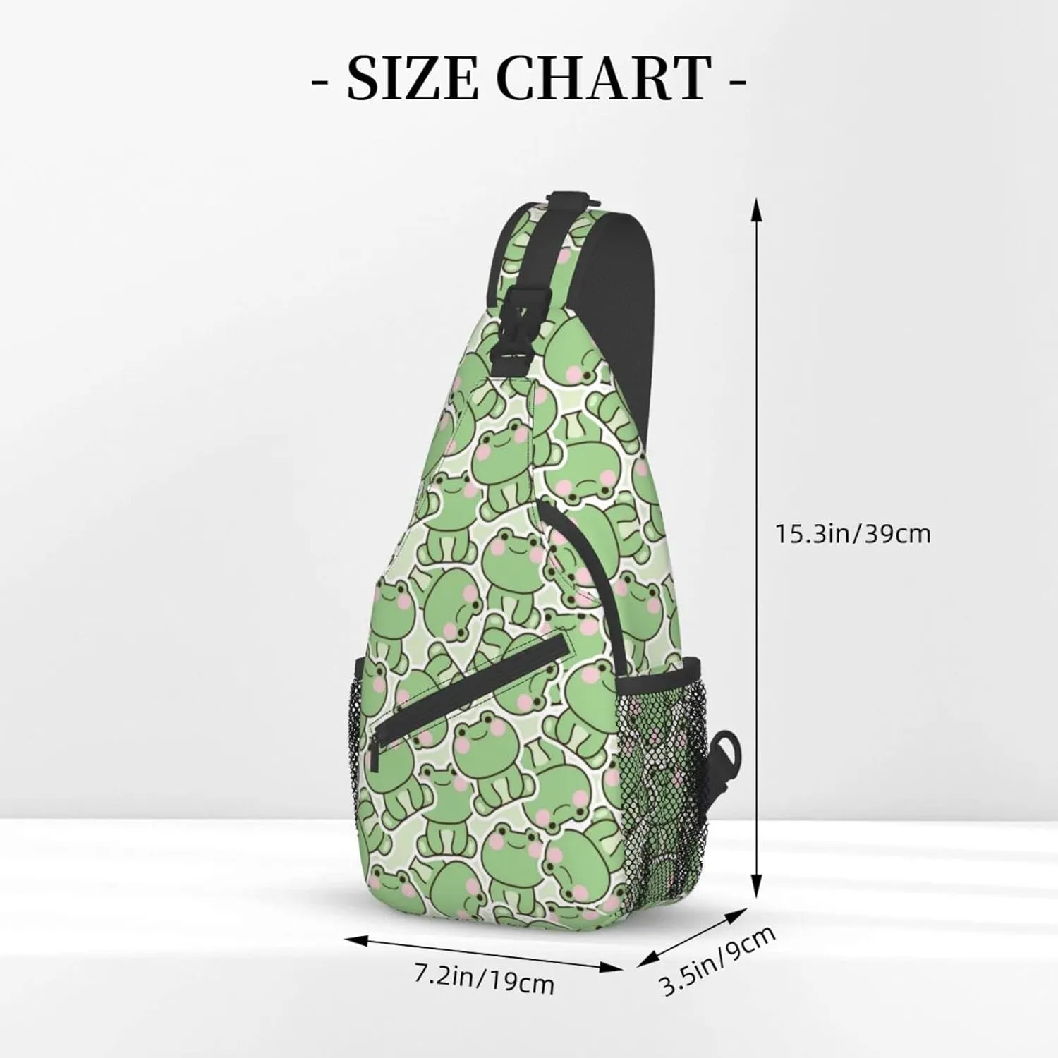 Cute Frog Sling Backpack Multipurpose Chest Bag Hiking Travel Daypack Crossbody Shoulder Bag Outdoor Unisex
