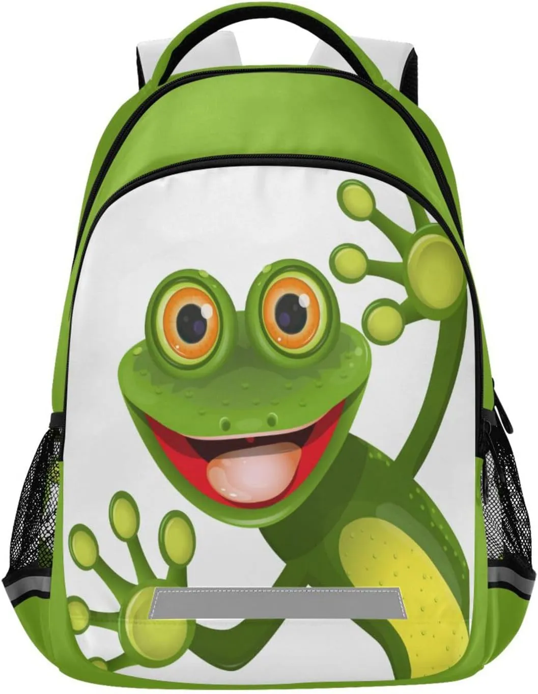 Cute Green Frog Backpack for Boys Girls Elementary School Bag Kids Bookbag Travel Rucksack