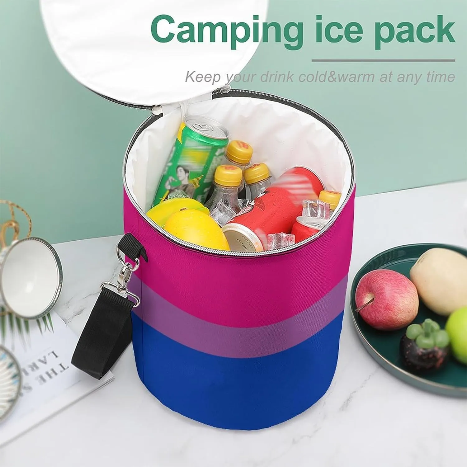 Cute Leak Proof Thermal Bag, Large Capacity Insulated Backpack Cooler for Hiking