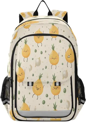 Cute Onions Laptop Backpack for Boys Girls, Bookbag Travel Bag Casual Daypack School Backpack for Students