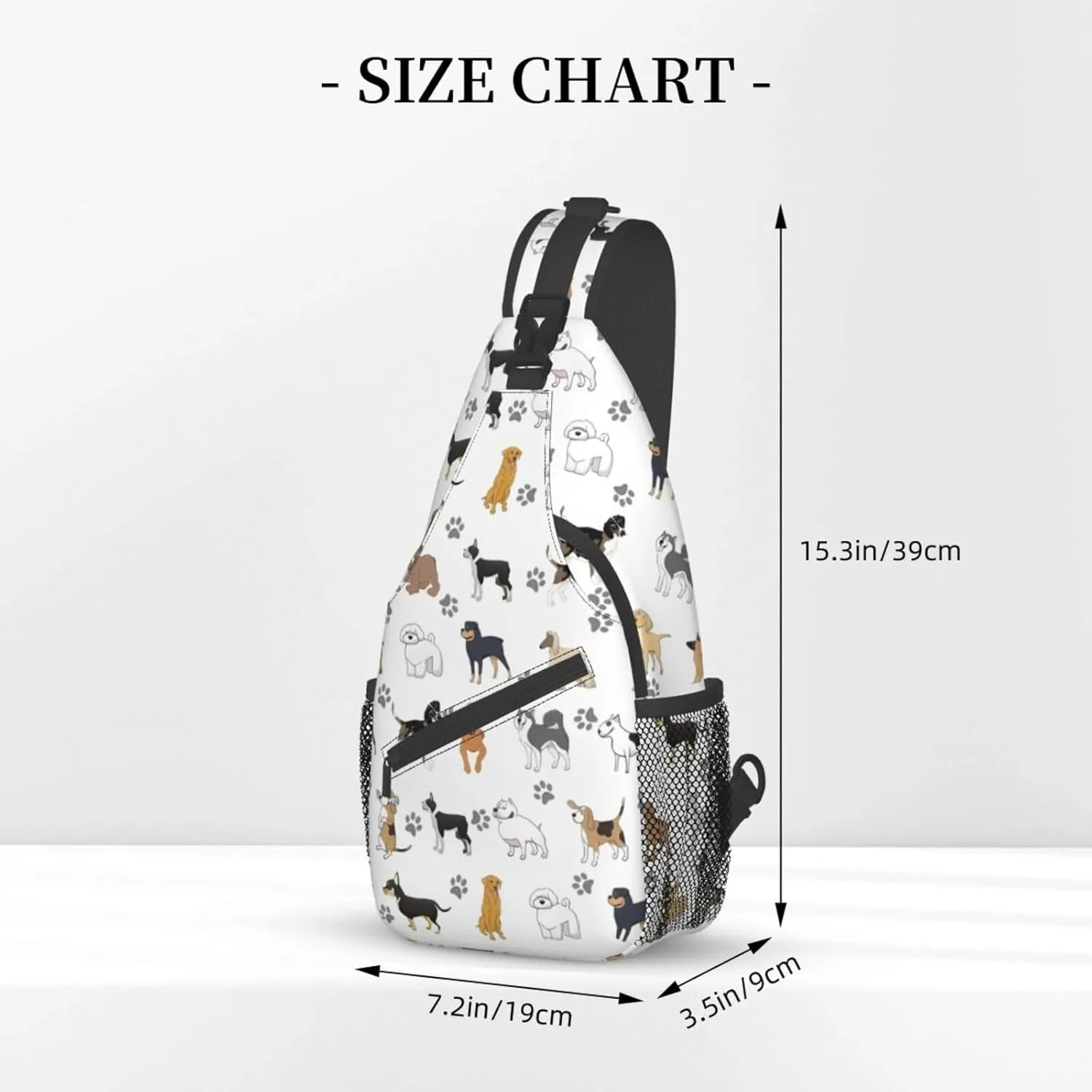 Cute Paw Print Sling Bag Adult Chest Bags Crossbody Backpack Adjustable Casual Daypacks Shoulder Bag for Women Men Travel Bag