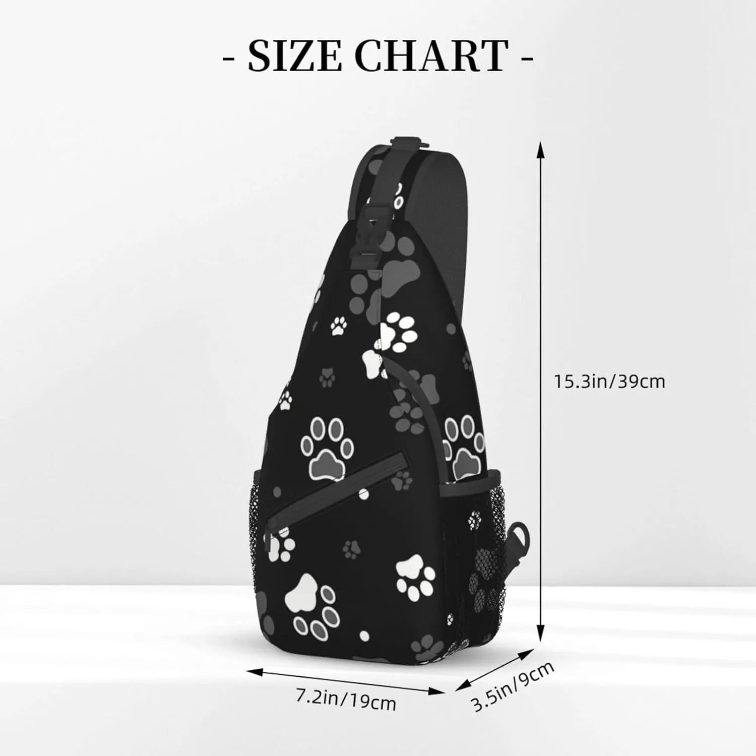 Cute Paw Print Sling Bag Adult Chest Bags Crossbody Backpack Adjustable Casual Daypacks Shoulder Bag for Women Men Travel Bag