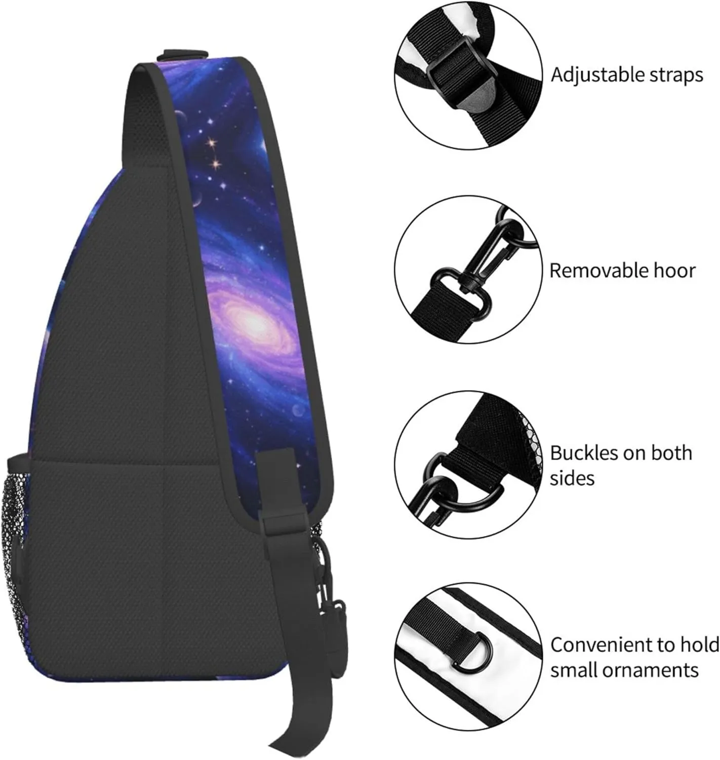 Cute Sling Shoulder Backpack, Rucksack, Solar System Galaxy Space Planet Art Crossbody Rucksack, Tote Bags, Gym Crossbody Sack Satchel Outdoor Hiking Bag for Men Women