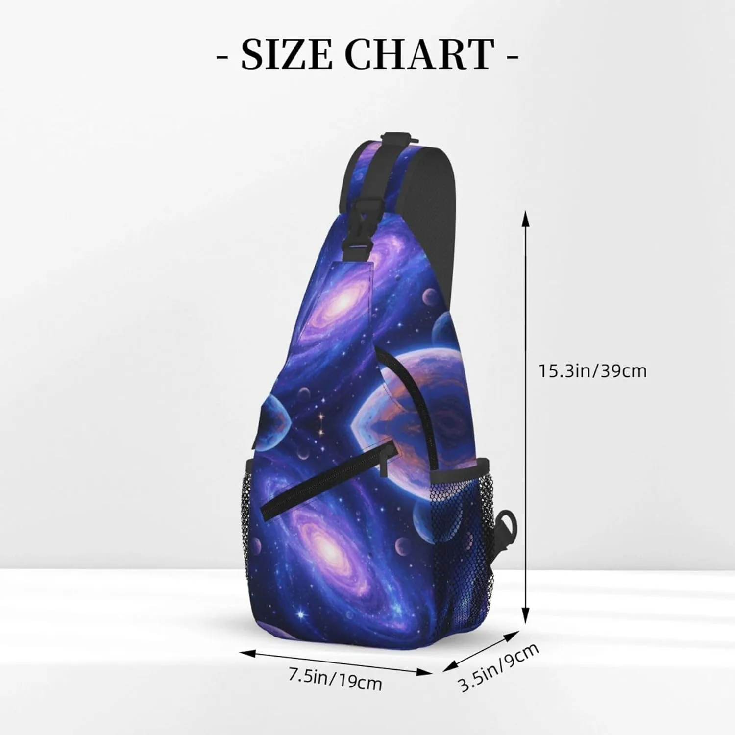 Cute Sling Shoulder Backpack, Rucksack, Solar System Galaxy Space Planet Art Crossbody Rucksack, Tote Bags, Gym Crossbody Sack Satchel Outdoor Hiking Bag for Men Women