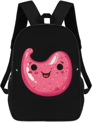 Cute Stomach 17 Inch Travel Backpack Casual Daypacks Computer Shoulder Bag for Work Shopping Unisex