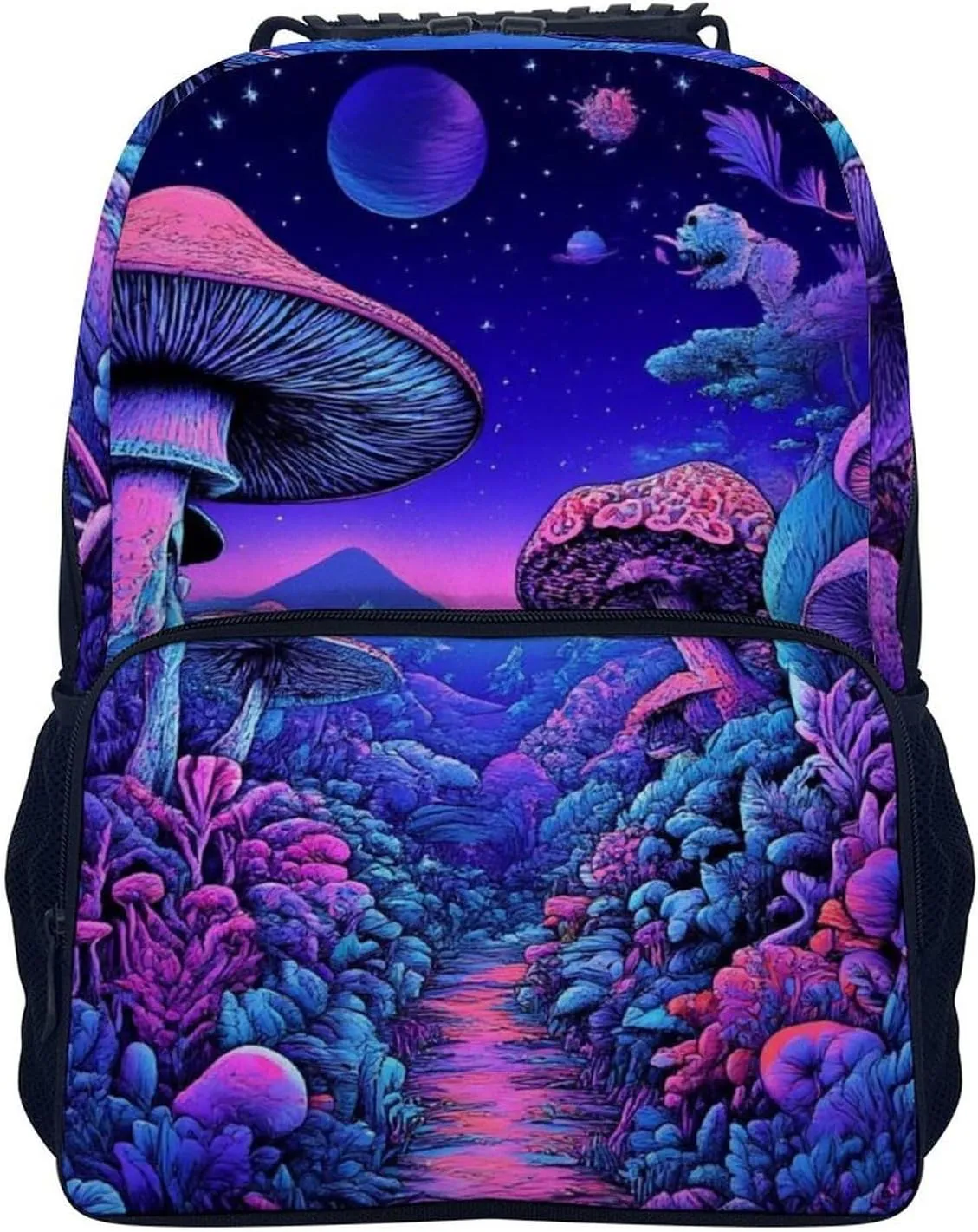 Daypack Backpack Multipurpose Anti-Theft Large Capacity Bookbag - Magic Mushroom Mushrooms Scenery Travel Hiking & Camping Rucksack With Adjustable Shoulder Straps
