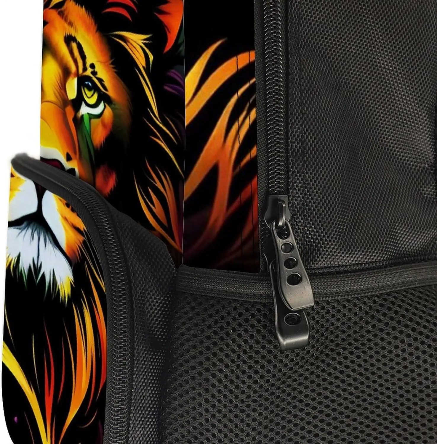Daypack Bookbag Anti-Theft Multipurpose Large Capacity Bookbag - Cool Lion In The Space Surreal Style Art Travel Hiking & Camping Rucksack With Adjustable Shoulder Straps