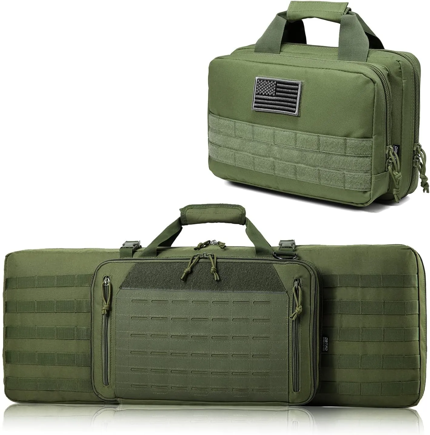 DBTAC Double Rifle Bag 32" (OD Green)   Range Bag XS for 1~2 Pistol (OD Green), Lockable Zipper, Durable Material, Compact Design