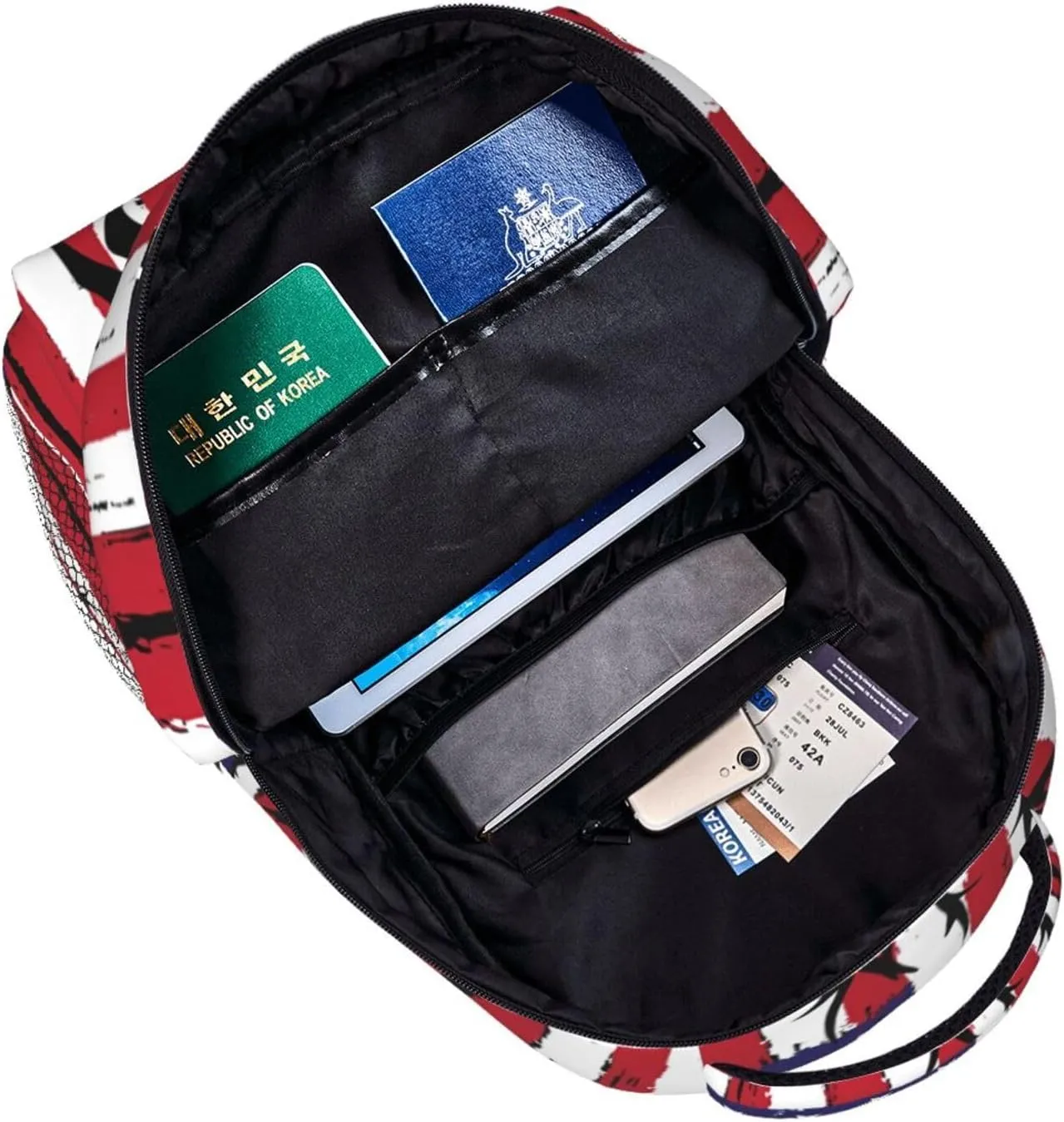Deer Hunting American Flag Backpack Casual Pack Bag Laptop Backpack With Side Pocket Front Zipper Pocket Bookpack Travel Daypack Picnic Rucksack