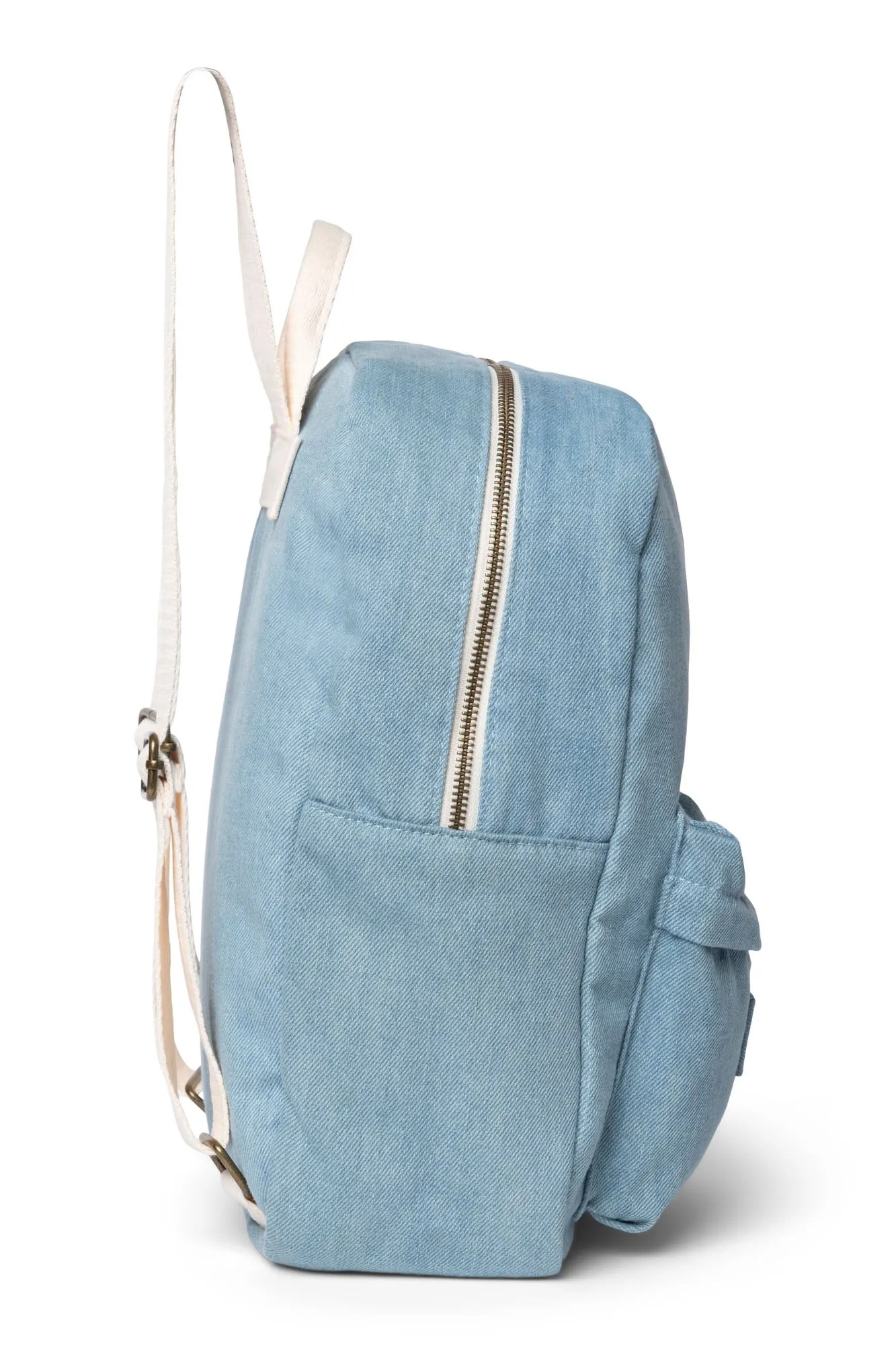 Denim Solid Midi Backpack