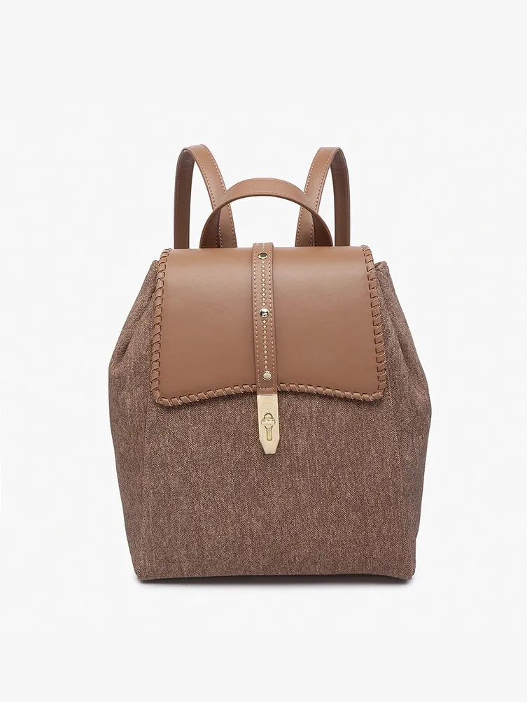 Denim Studded Whipstitch Backpack