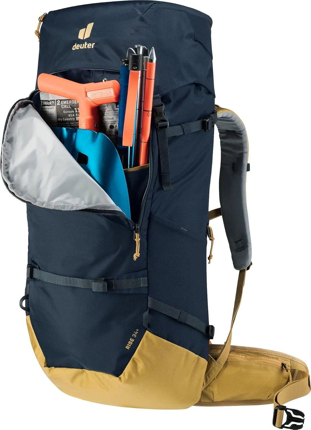 Deuter Unisex – Adult's Rise 34  Snowshoe Backpack, Ink-Caramel, 8 L