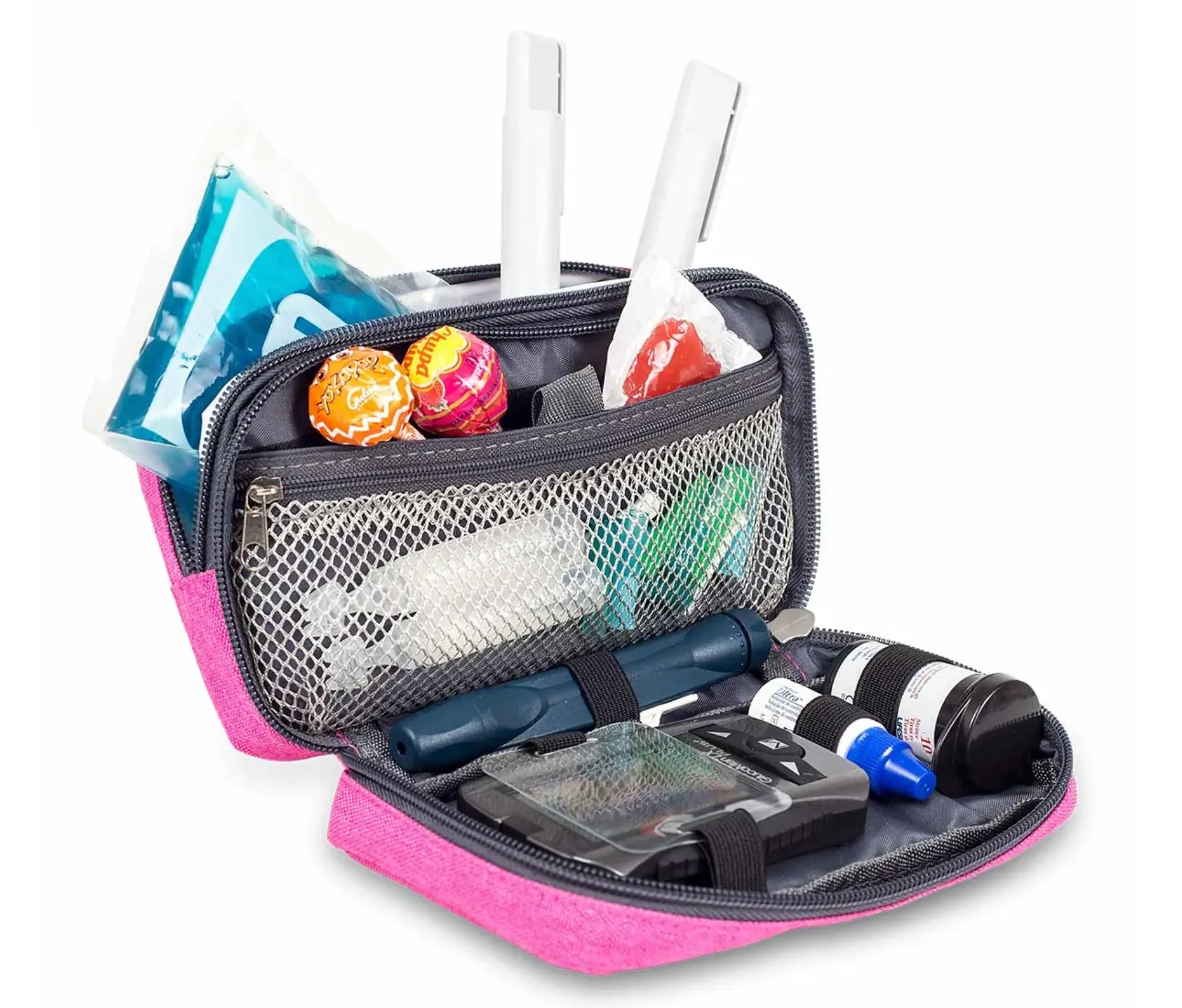 DIABETICS Diabetes Bag Isothermal Bag Pink with Gel Cool Pack