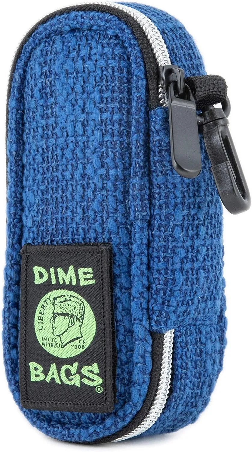 DIME BAGS - Pod Padded Travel Case with Keychain Clip - Protective Hemp Pouch with Padded Interior (5 Inch, Midnight)