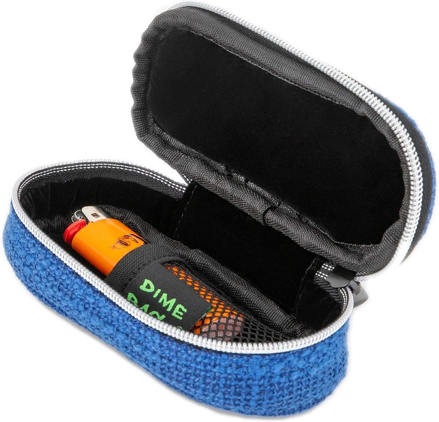 DIME BAGS - Pod Padded Travel Case with Keychain Clip - Protective Hemp Pouch with Padded Interior (5 Inch, Midnight)