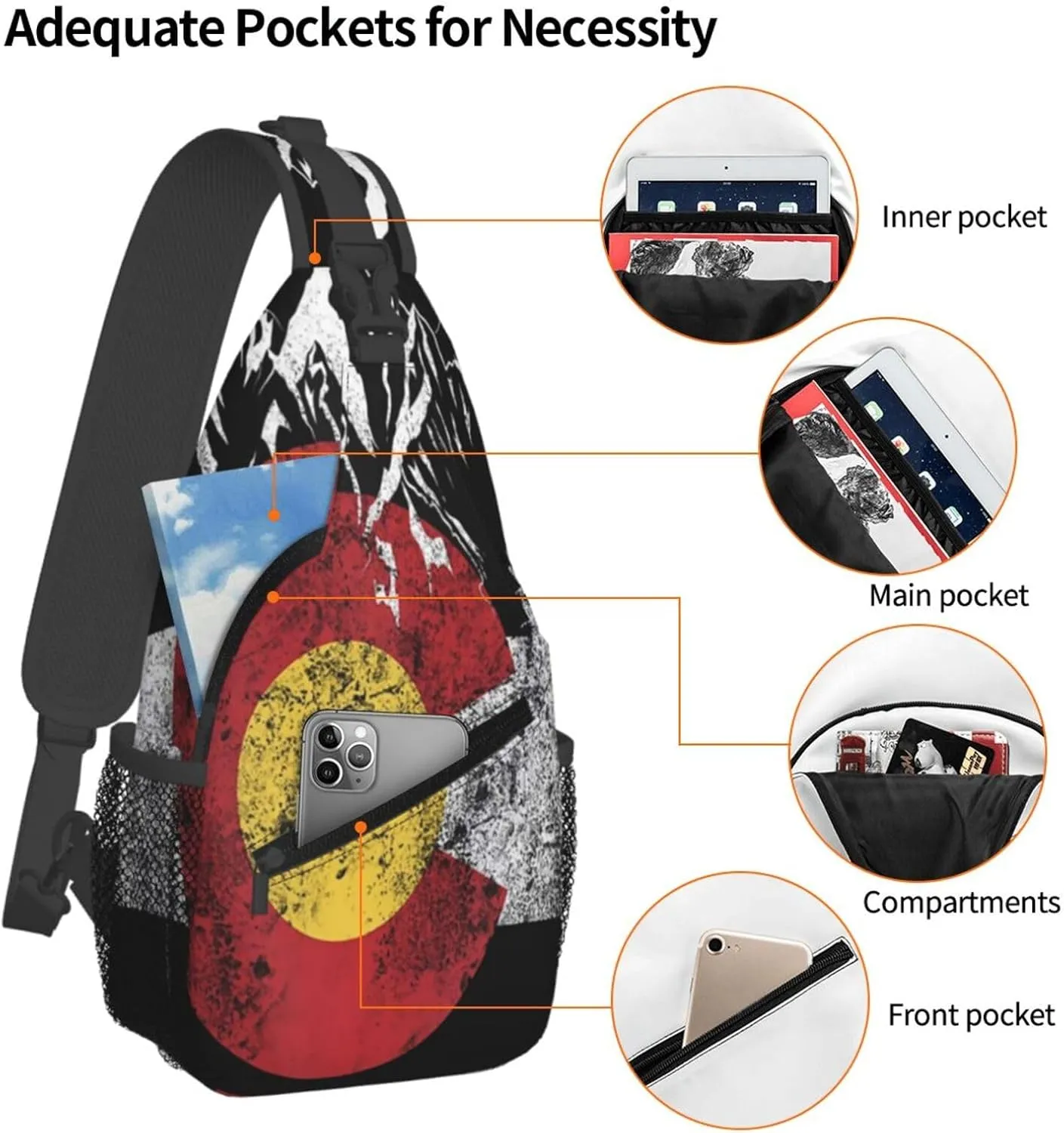 Dinosaur Crossbody Bags Men Cross Chest Bag Women Adjustable Sling Backpack Shoulder Bag