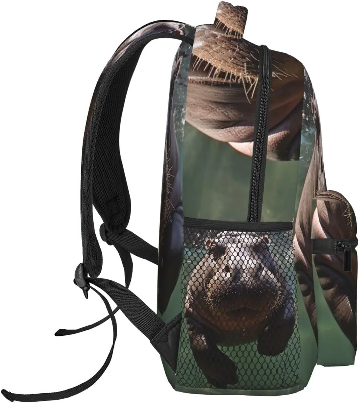 Diving Hippo Backpack Lightweight Laptop Backpack Travel Rucksack for Men Women Canvas Daypack