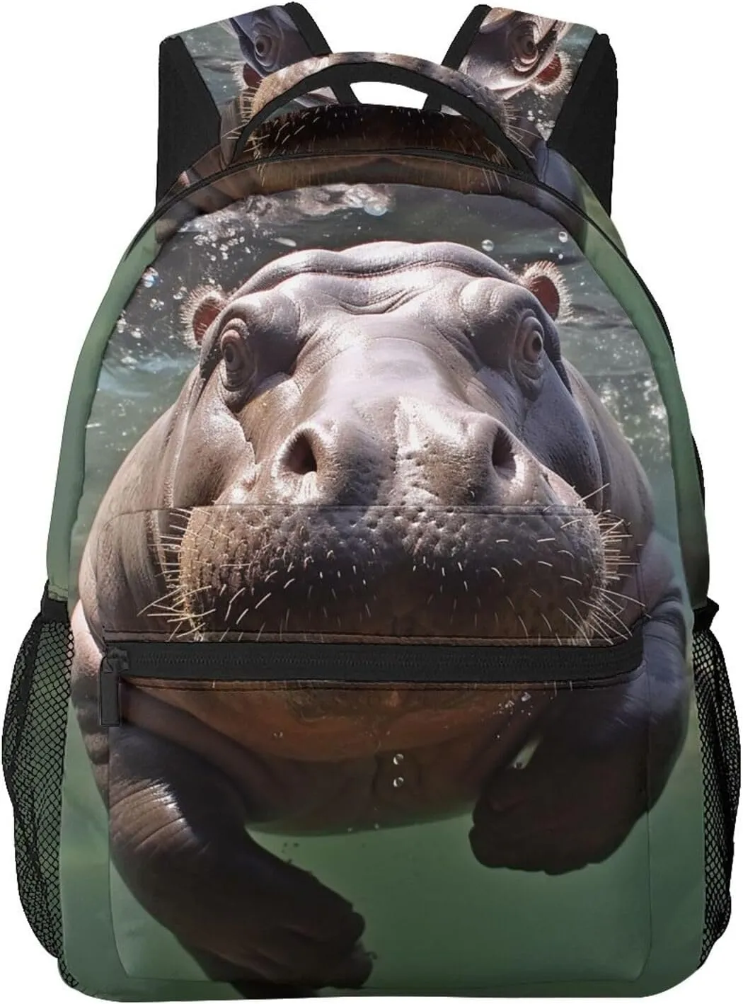 Diving Hippo Backpack Lightweight Laptop Backpack Travel Rucksack for Men Women Canvas Daypack