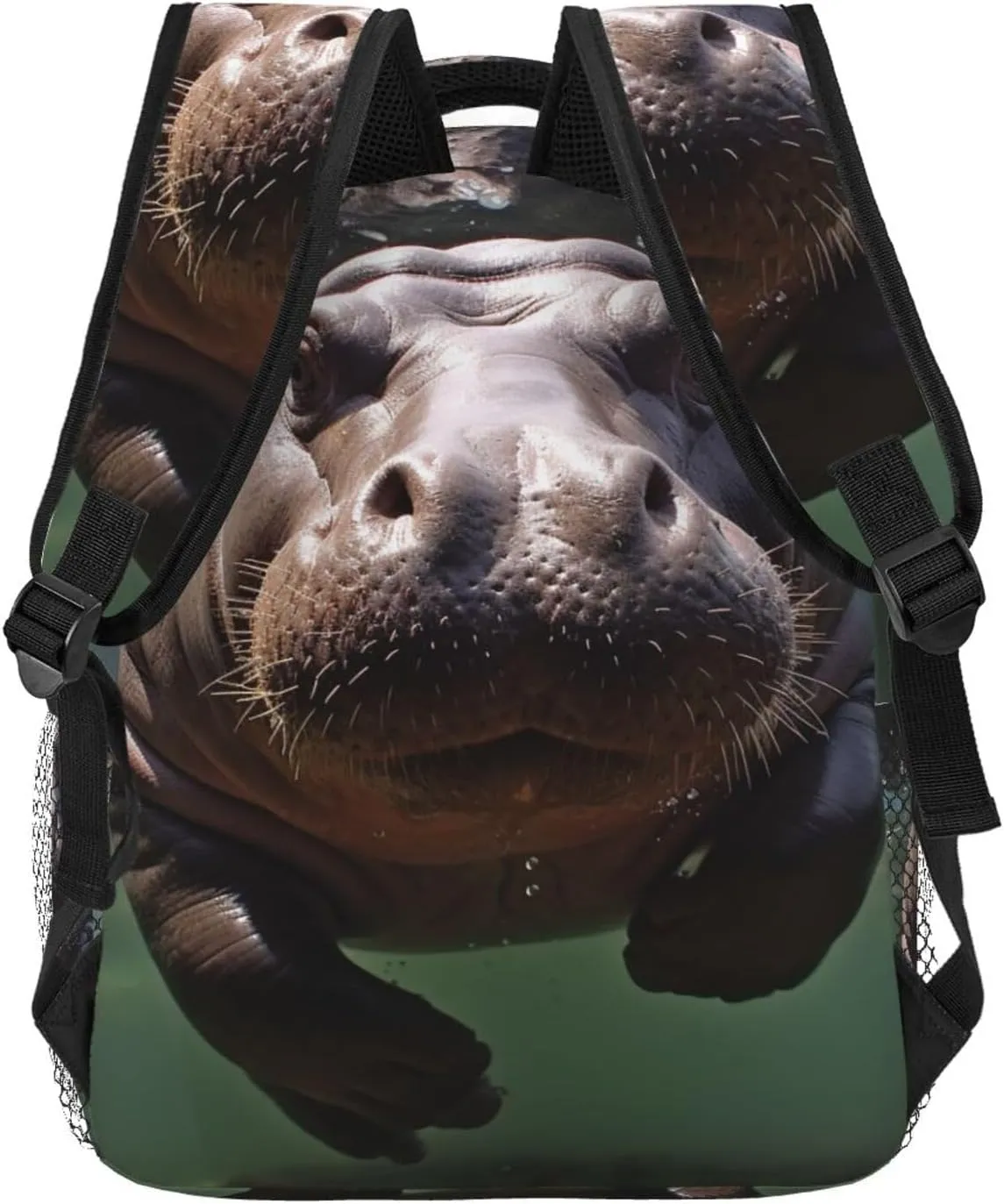 Diving Hippo Backpack Lightweight Laptop Backpack Travel Rucksack for Men Women Canvas Daypack
