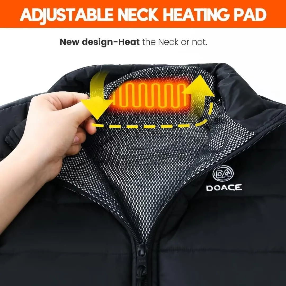 DOACE® Upgraded Heated Vest for Men and Women, Smart Electric Heating Vest, Lightweight Heated Jacket (Battery Not Included)