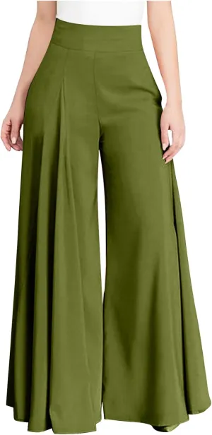 DOLKFU Women High Waist Casual Pants Lightweight Straight Wide Leg Pants Trendy Comfortable Loose Trousers