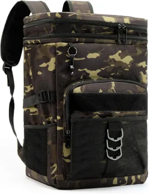 Double Sections Backpack Cooler Insulated Leak Proof Cooler Bag for Men Women,Tactical Large Capacity Cooler Bag, Lunch Backpack Bag for Beach Hiking Camping Picnics Work