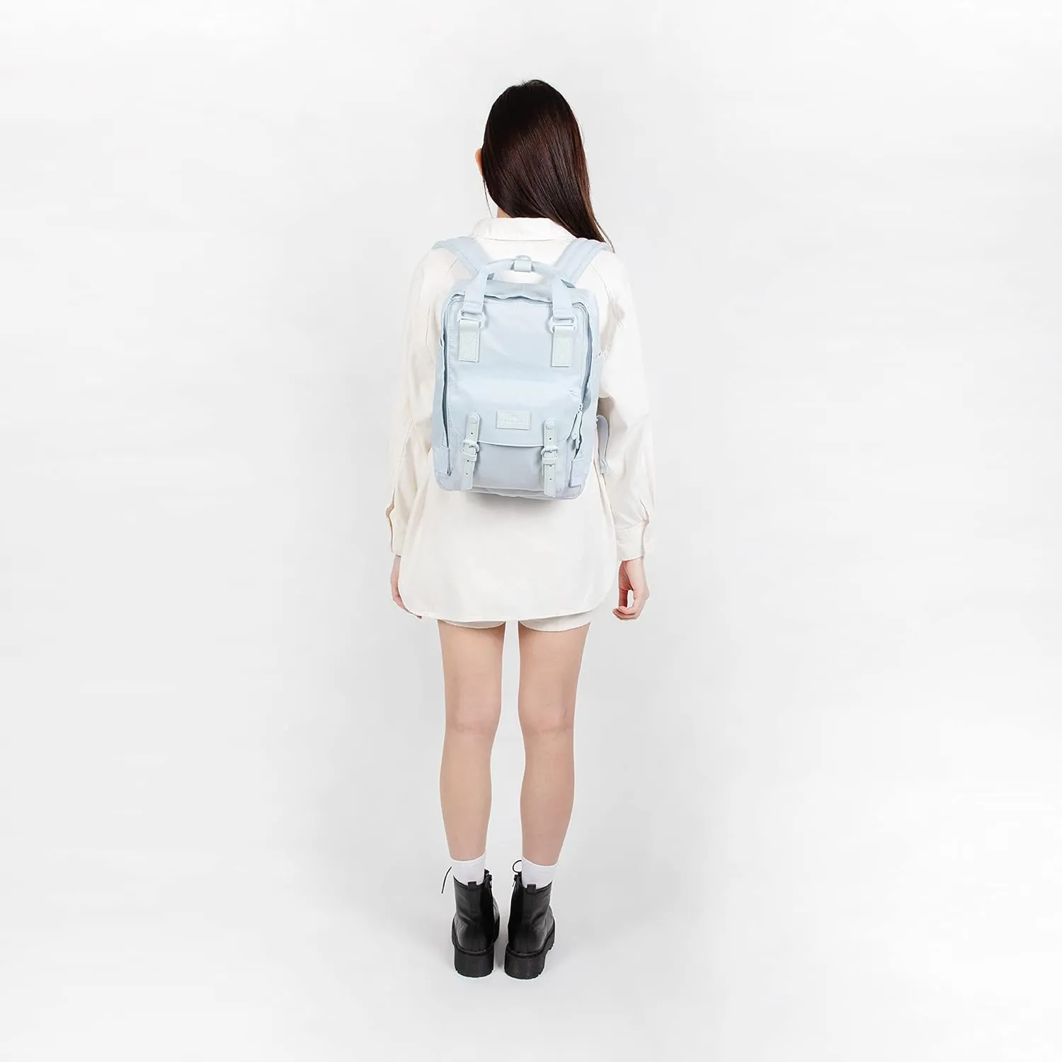 Doughnut Macaroon Pastel Series 16L Travel Backpack Ladies College Lightweight Commuter Casual Daypacks Bag Backpack (Blue Lotus)