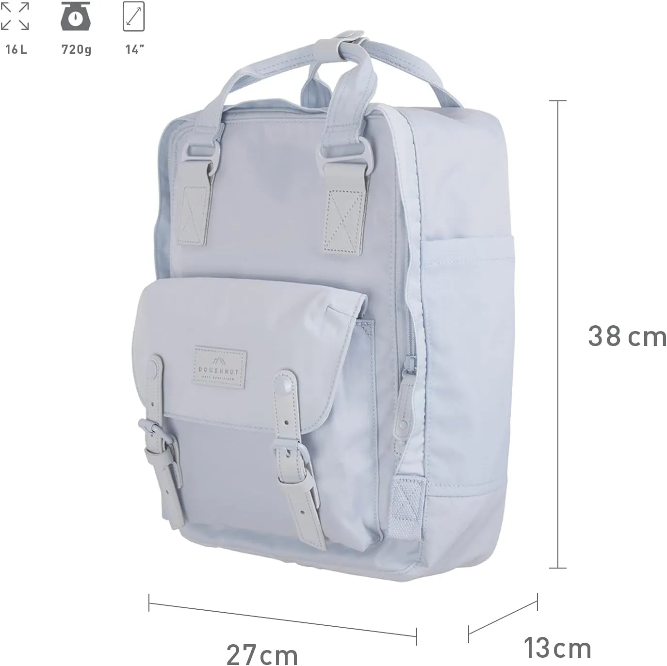 Doughnut Macaroon Pastel Series 16L Travel Backpack Ladies College Lightweight Commuter Casual Daypacks Bag Backpack (Blue Lotus)
