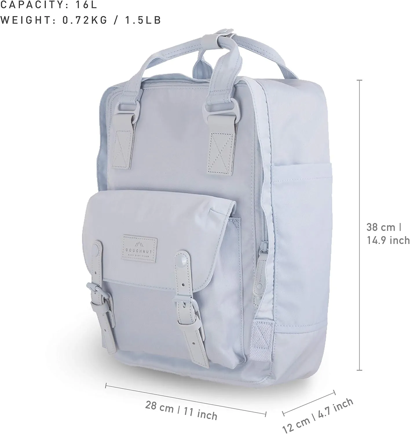 Doughnut Macaroon Pastel Series 16L Travel Backpack Ladies College Lightweight Commuter Casual Daypacks Bag Backpack (Blue Lotus)