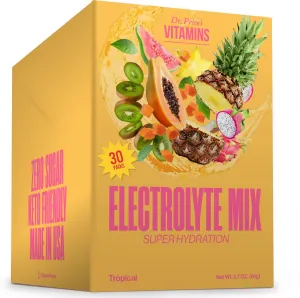 Dr. Price’s Electrolyte Mix | Sugar-Free Hydration Powder with 72  Trace Minerals | No Sugar, Fast-Dissolving Electrolytes Powder Packets | Tropical (30 Packs)
