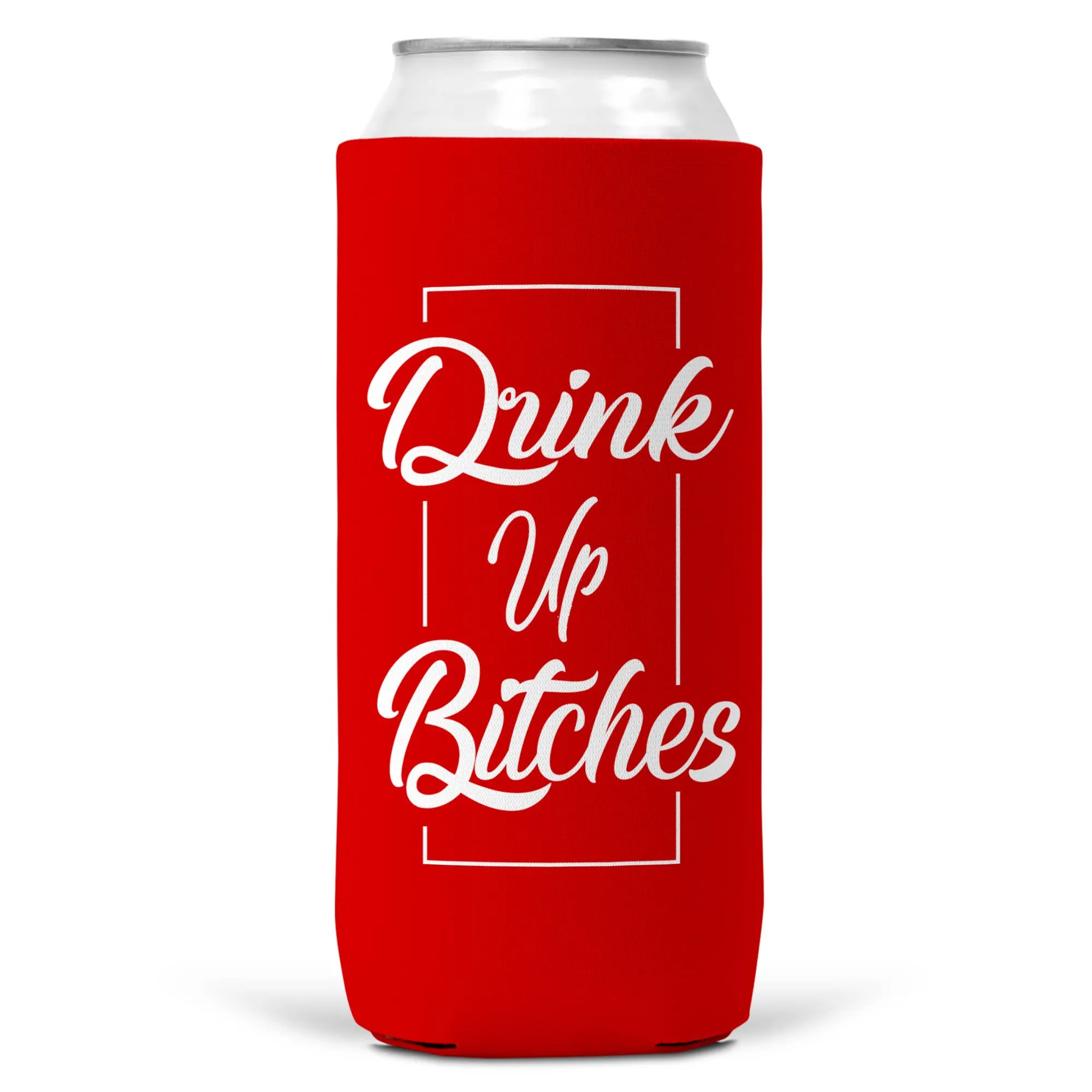 Drink Up Bitches SLIM CAN Coozie/Cooler for 12oz Slim Cans