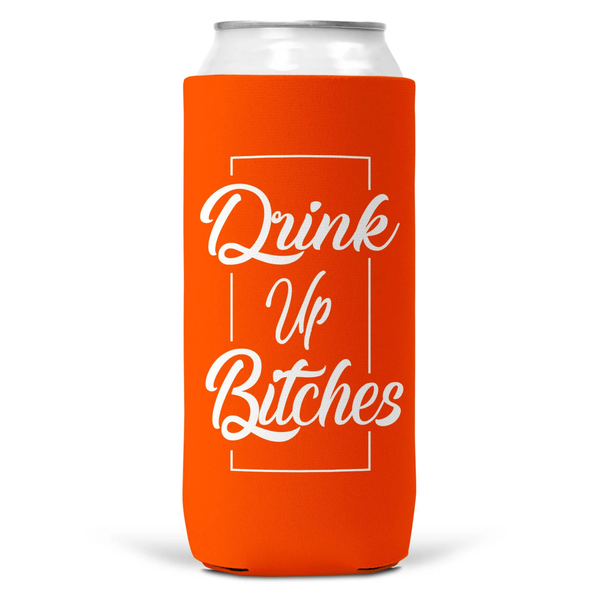 Drink Up Bitches SLIM CAN Coozie/Cooler for 12oz Slim Cans