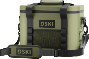 DSKI 34-Can Soft-Sided Cooler - Collapsible, Leak-Proof, Use as a Beach Cooler, Soft Ice Bag, Ice Chest, or Travel Cooler for Food Shopping, Camping, Kayaking, Fishing, and Multi-Person Lunch Bag