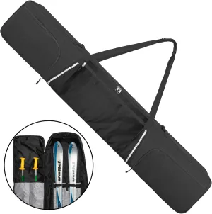 DSLEAF Ski Bag Holds A Board or A Pair of Skis, Snowboard Bag for Air Travel with Zippered Pockets for Goggles, Gloves and Other Essentials