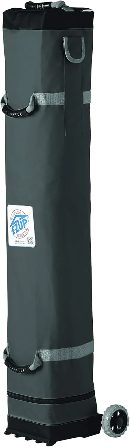 E-Z UP Pyramid Instant Shelter Canopy, 10' x 10' with Wide-Trax Roller Bag & 4 Piece Spike Set, Limeade