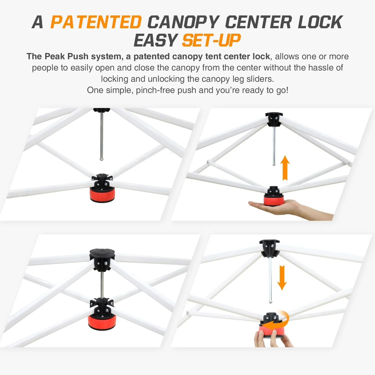 EAGLE PEAK Pop Up Canopy Tent with Wheeled Carry Bag, 8 Stakes, 4 Ropes, 4 Weight Bags, Easy Set Up Tent Canopy, 10x10 ft, 100sqft of Shade, Flame