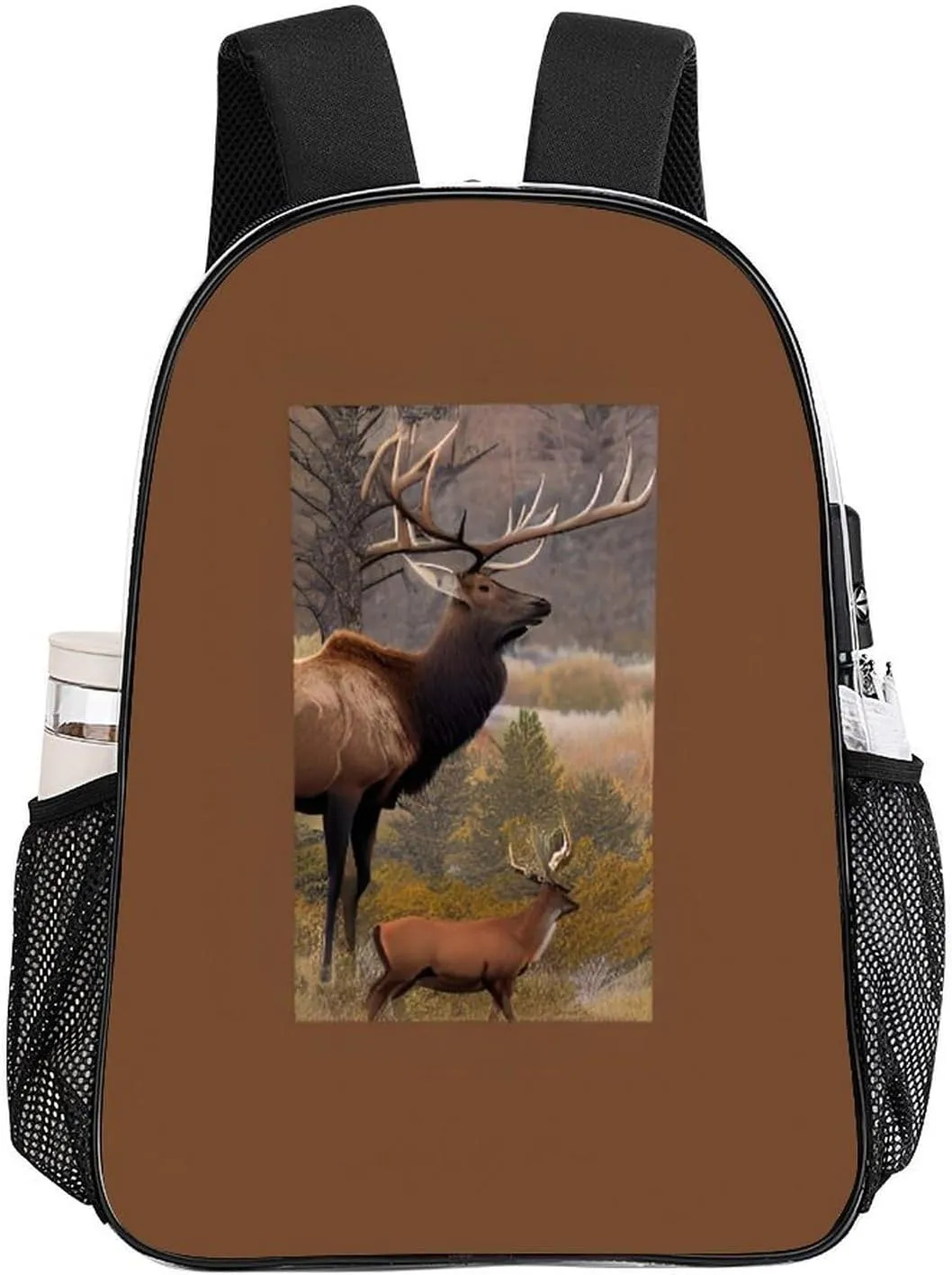 Elk Art Rucksack Transparent Anti-Theft Multipurpose Bookbag Big Capacity Travel and Sport Backpack Rucksack With Side Pockets