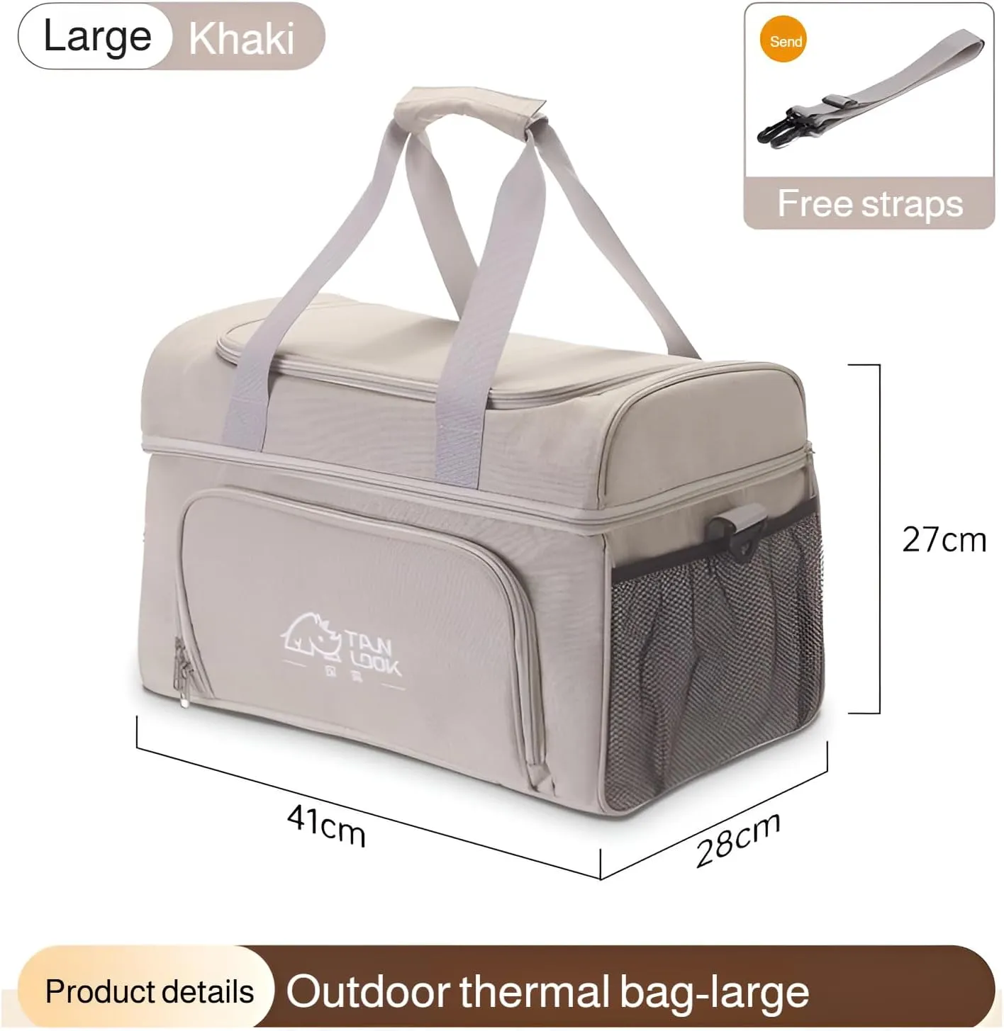 [Ellniges] Portable 23L Cooler Bag with High-Density Insulation - 12-24 Hour Cold Retention, Waterproof & Collapsible for Camping, Picnics, Grocery Shopping & Outdoor Activities