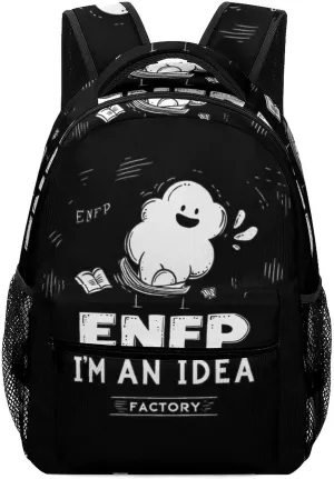 ENFP I'm an Idea Factory MBTI Fashion Backpack with Little Whistle Shoulders Daypacks Lightweight Laptop Bag Travel Gear