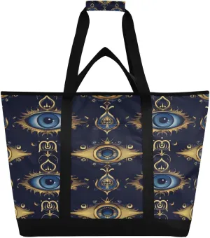 Evil Eye Symbols Reusable Insulated Lunchbox Cooler Bag, Leakproof Kitchen Grocery Bag Collapsible Portable Cooler Tote Bag for Picnic, Camping, Office, Travel