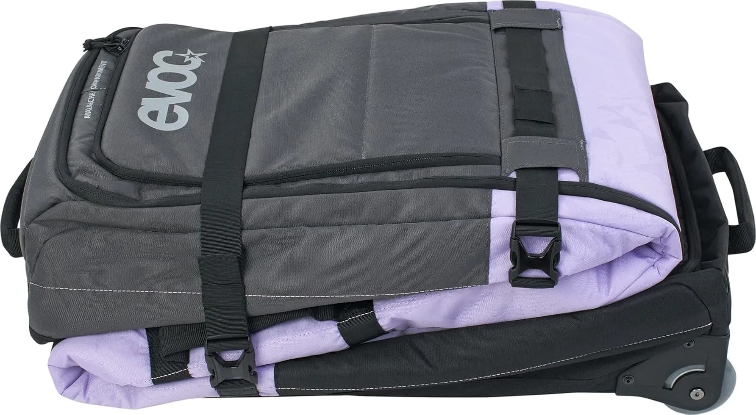 EVOC Snow Gear Roller Ski- und Snowboardtasche (gepolstert, zusammenfaltbar, für 3-4 Paar Ski Oder 2 Snowboards, austauschbare Skate-Rollen, mit Lawinenfach)